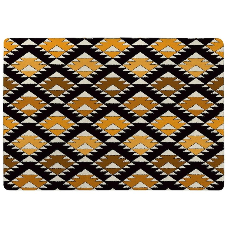 image 1 of Repeated triangles geometric background (Rug) Multi | Large: 140x200cm