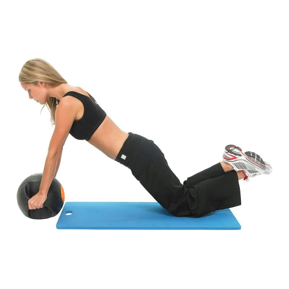 image 1 of Fitness Mad Medicine Ball - Black/Orange - 8kg