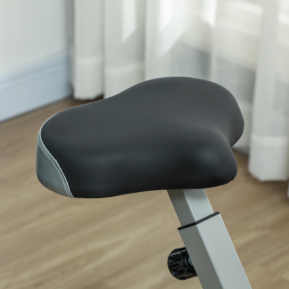 image 1 of SPORTNOW Folding Exercise Bike, Quiet Stationary Bike with 8-Level Magnetic Resistance, Heart-Rate Sensor, Adjustable Seat and Wheels for Home Gym Workout, Black and Grey | Grey