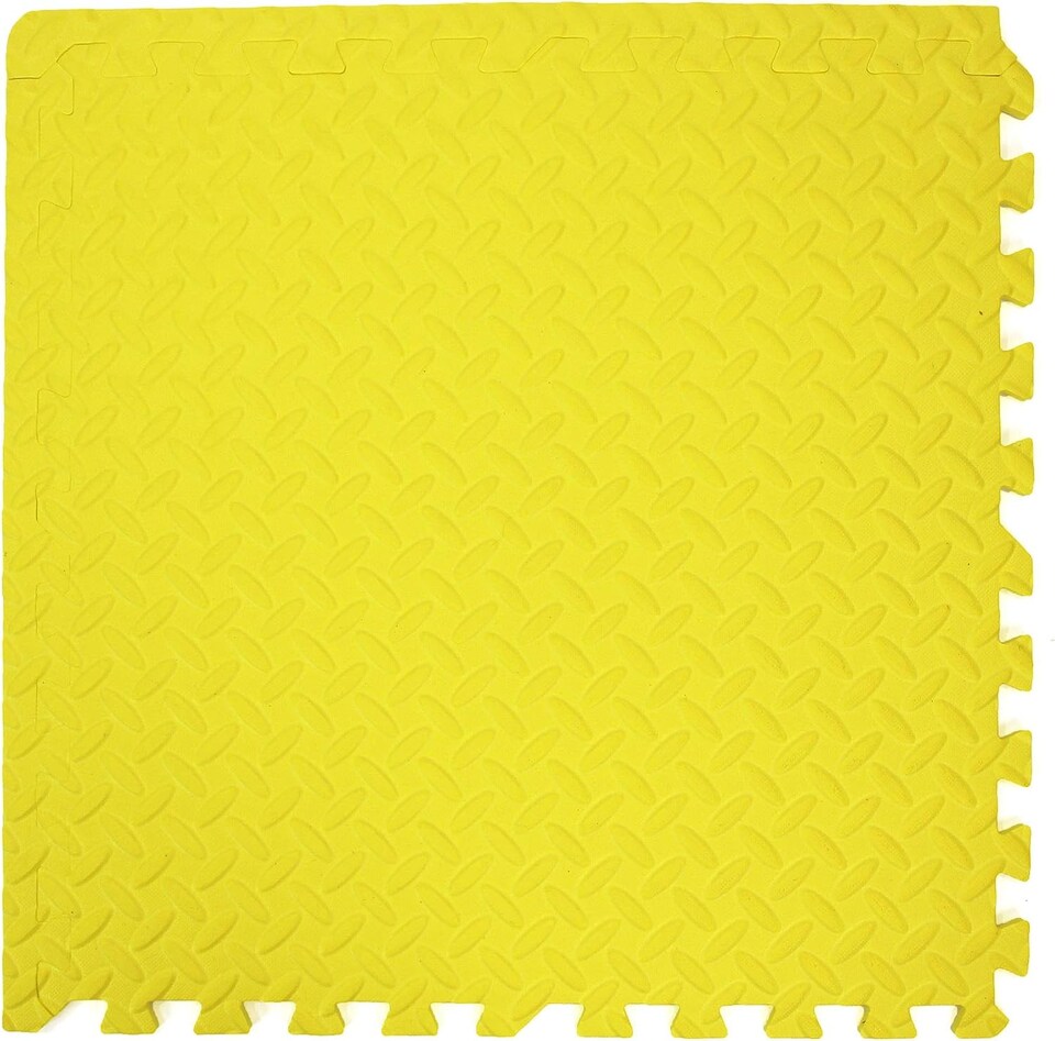 image 1 of Interlocking Gym Yoga Mats Anti-Fatigue EVA Soft Foam Exercise Play Floor Tiles (Yellow)