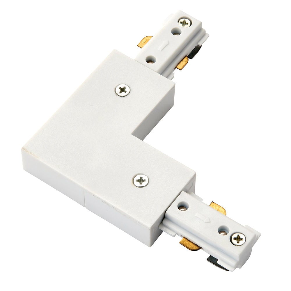 Loops Commercial Track Light L Corner Connector - 107mm x 107mm - White ABS Rail System