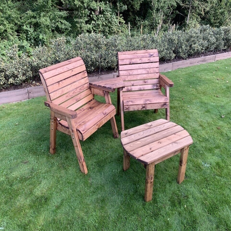 image 1 of Grand Twin Angled Chair with Coffee Table - W240 x D90 x H98 - Fully Assembled
