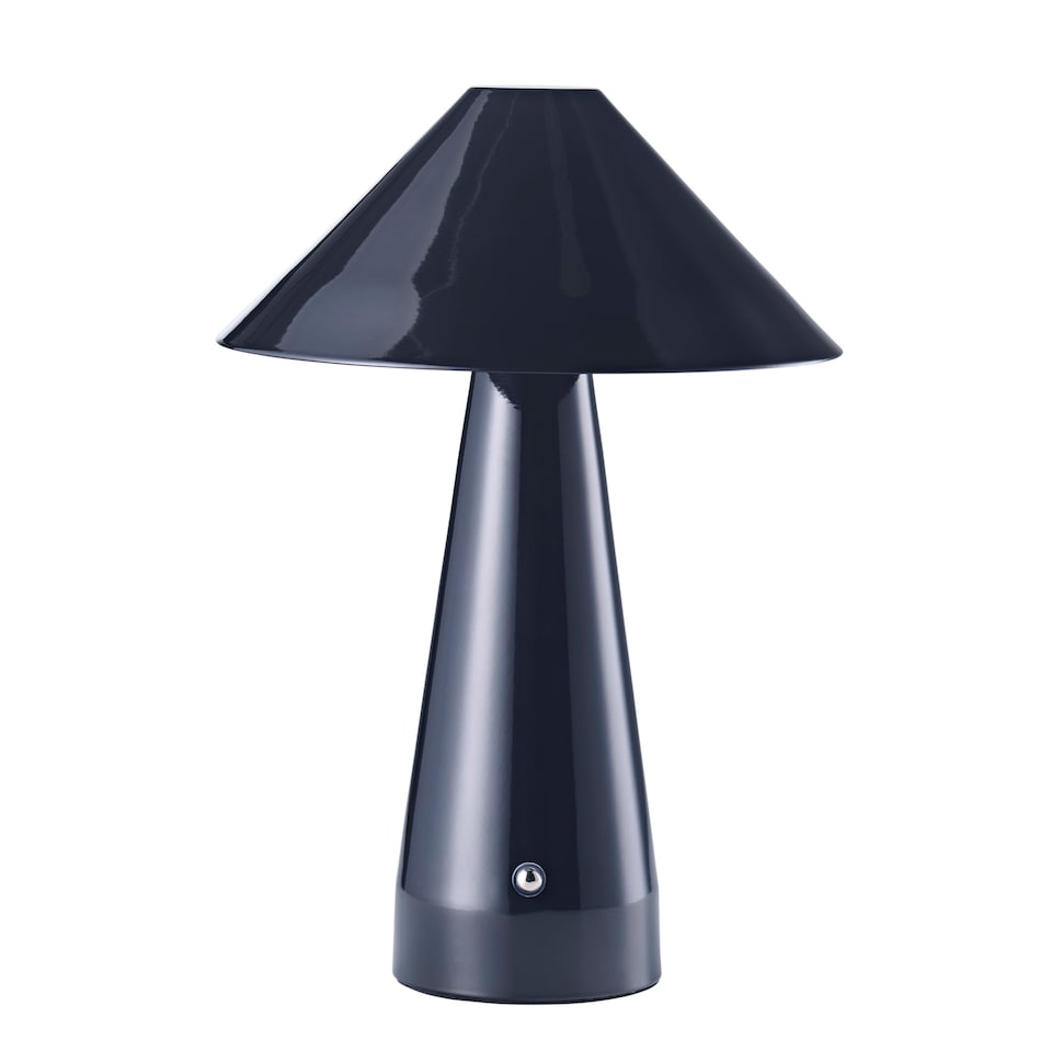 image 1 of Gloss Black Rechargeable Touch Dimmable Table Lamp with Matching Metal Shade | Black | Black | 1