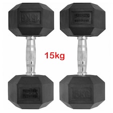 Hex Dumbbells 25kg Weight Set 12.5kg Pair Rubber Coated Weights