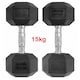 image 1 of Hex Dumbbells 25kg Weight Set 12.5kg Pair Rubber Coated Weights