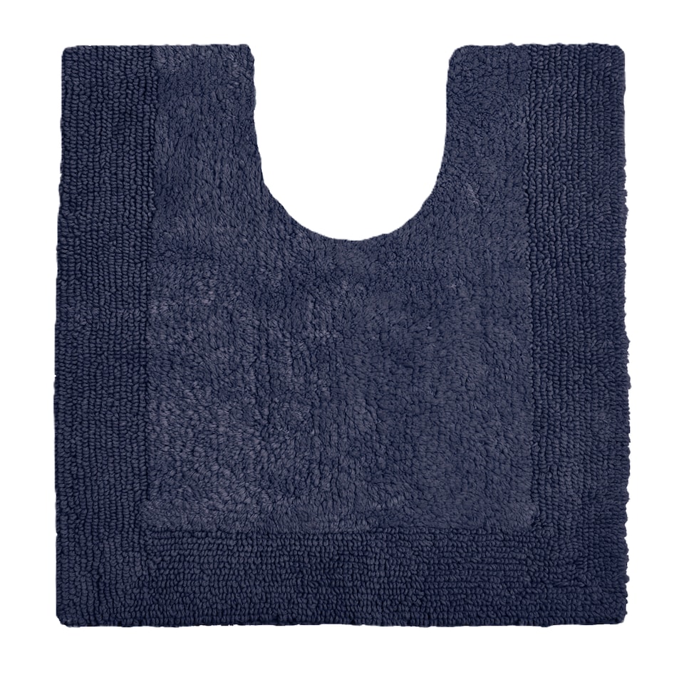 image 1 of Heavyweight Reversible Pedestal Toilet Mat - Navy Blue