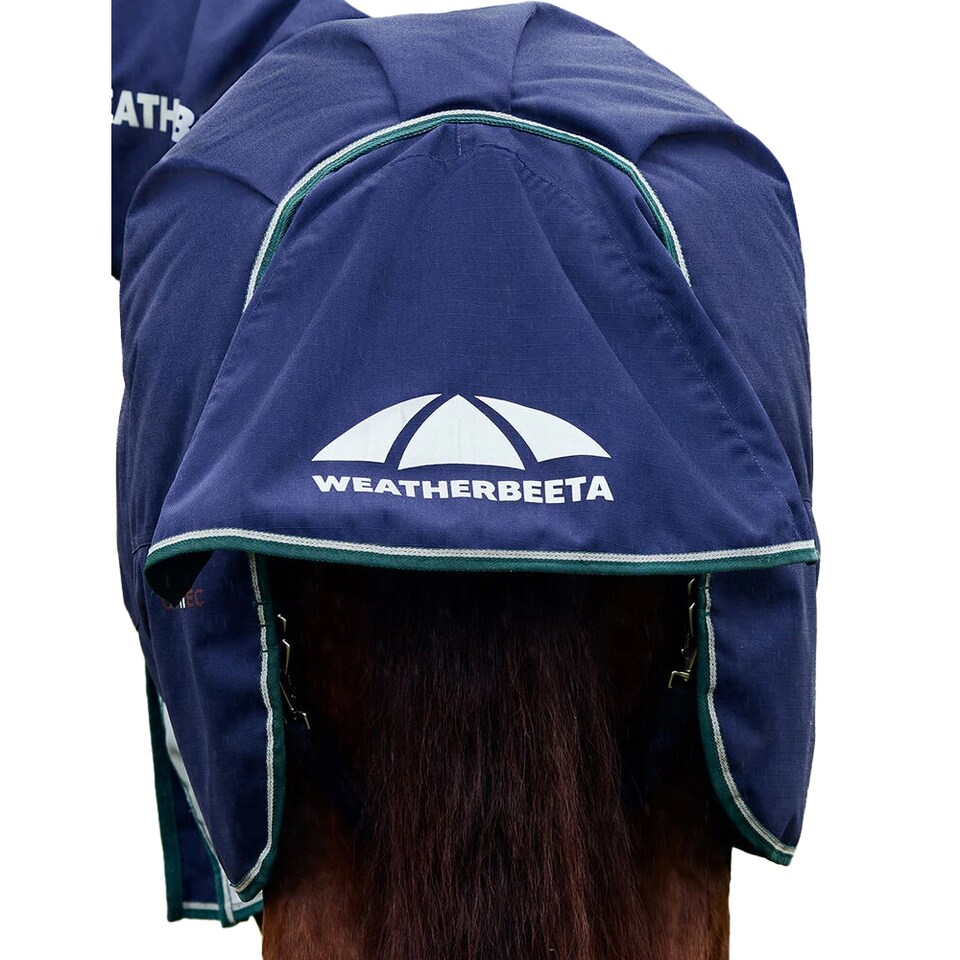 image 1 of Weatherbeeta Comfitec Plus Dynamic Detachable Neck Horse Turnout Rug | Blue | Navy/Forest Green | 6Ft | 1