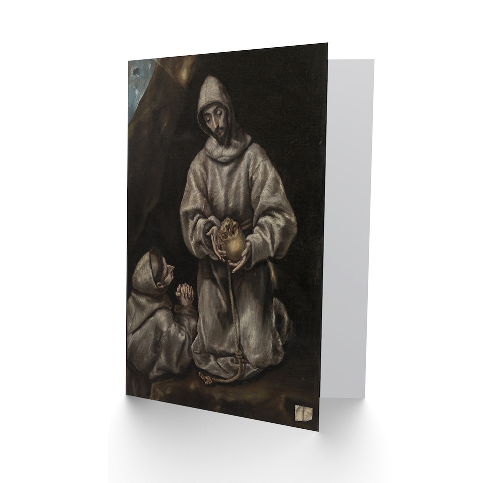 image 1 of El Greco Art Card St Francis and Brother Leo Meditating on Death