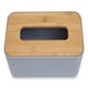 image 4 of Interiors by Premier Grey Bamboo Fibre Tissue Box, Rectangular Tissue Holder With Lift-off Lid & Cutout Opening, Tissue Paper Box