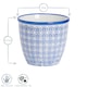 image 3 of Nicola Spring Hand Printed Plant Pot with Saucer - 22cm - Navy | Blue | Navy