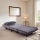 image 4 of Single Sofa Bed Folding Chair Velvet Wooden Legs One Pillow | Grey | One Size