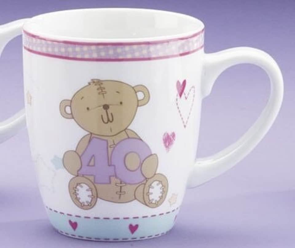 image 1 of Button Corner Mug - 40th Birthday