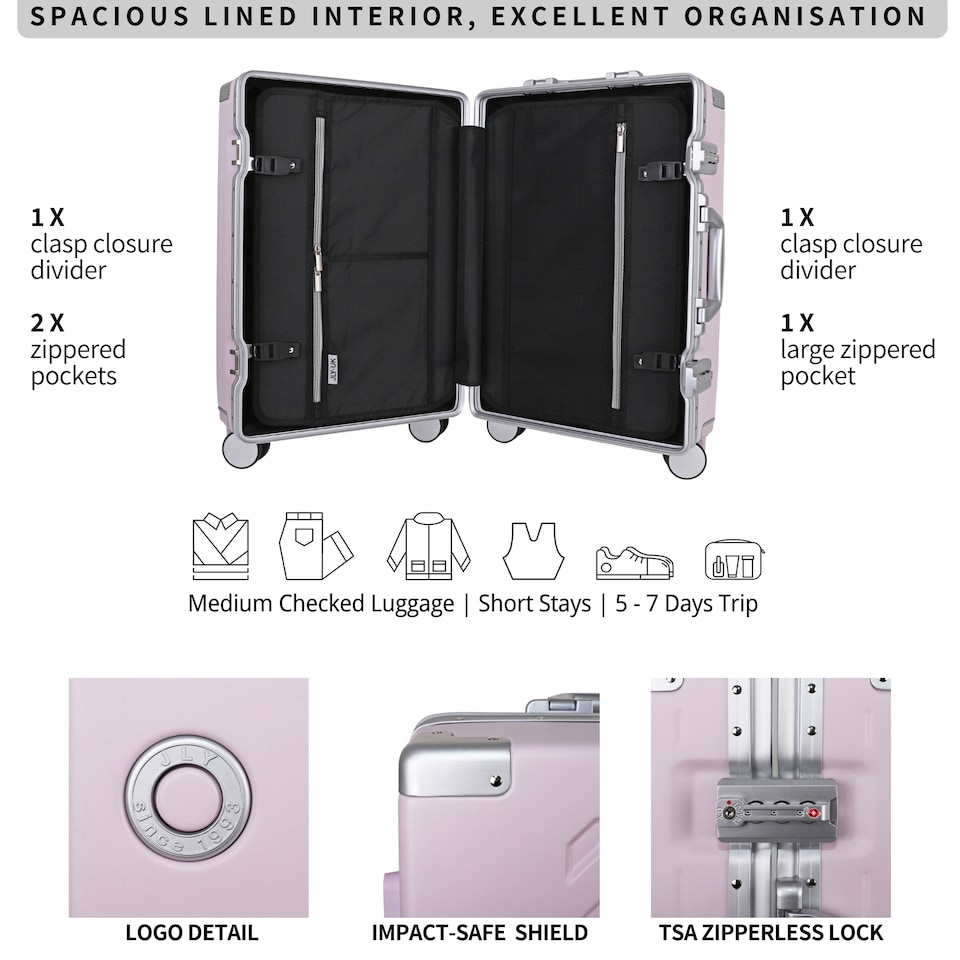 image 1 of Zipperless Suitcase Set, PC Hard Shell, Small & Medium, TSA Lock