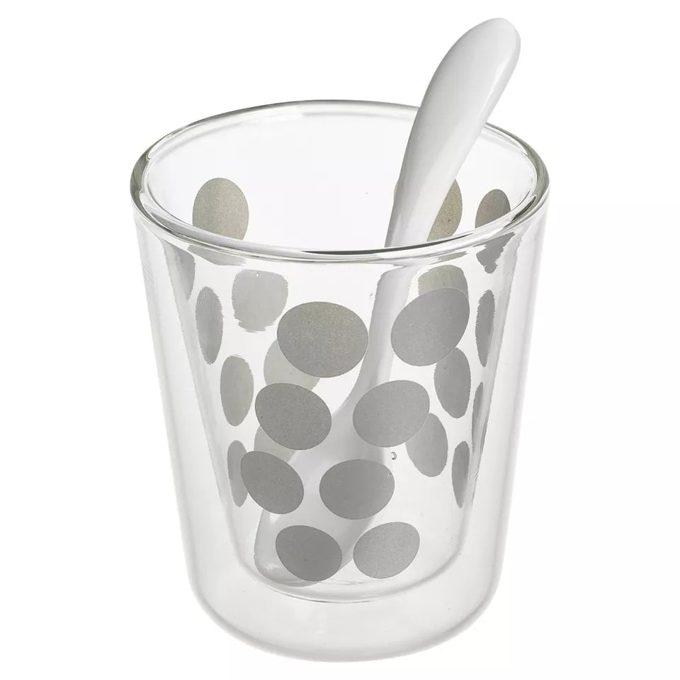image 1 of Zak Double Wall Espresso Cup Set with Spoon - 200ml