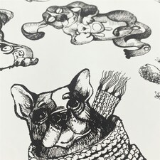 Pooches White Wallpaper White | White