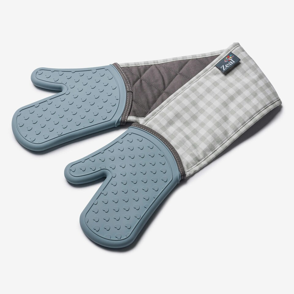image 1 of Zeal Steam Stop™ Waterproof Silicone Double Oven Glove Blue | Duck Egg Blue