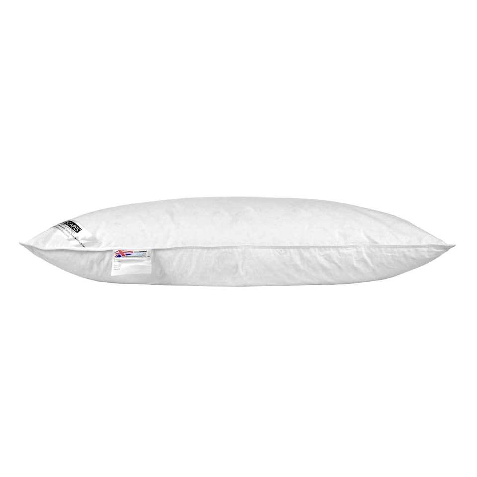 image 1 of Homescapes Goose Down Pillow | White | 48cm x 74cm (19" x 29")