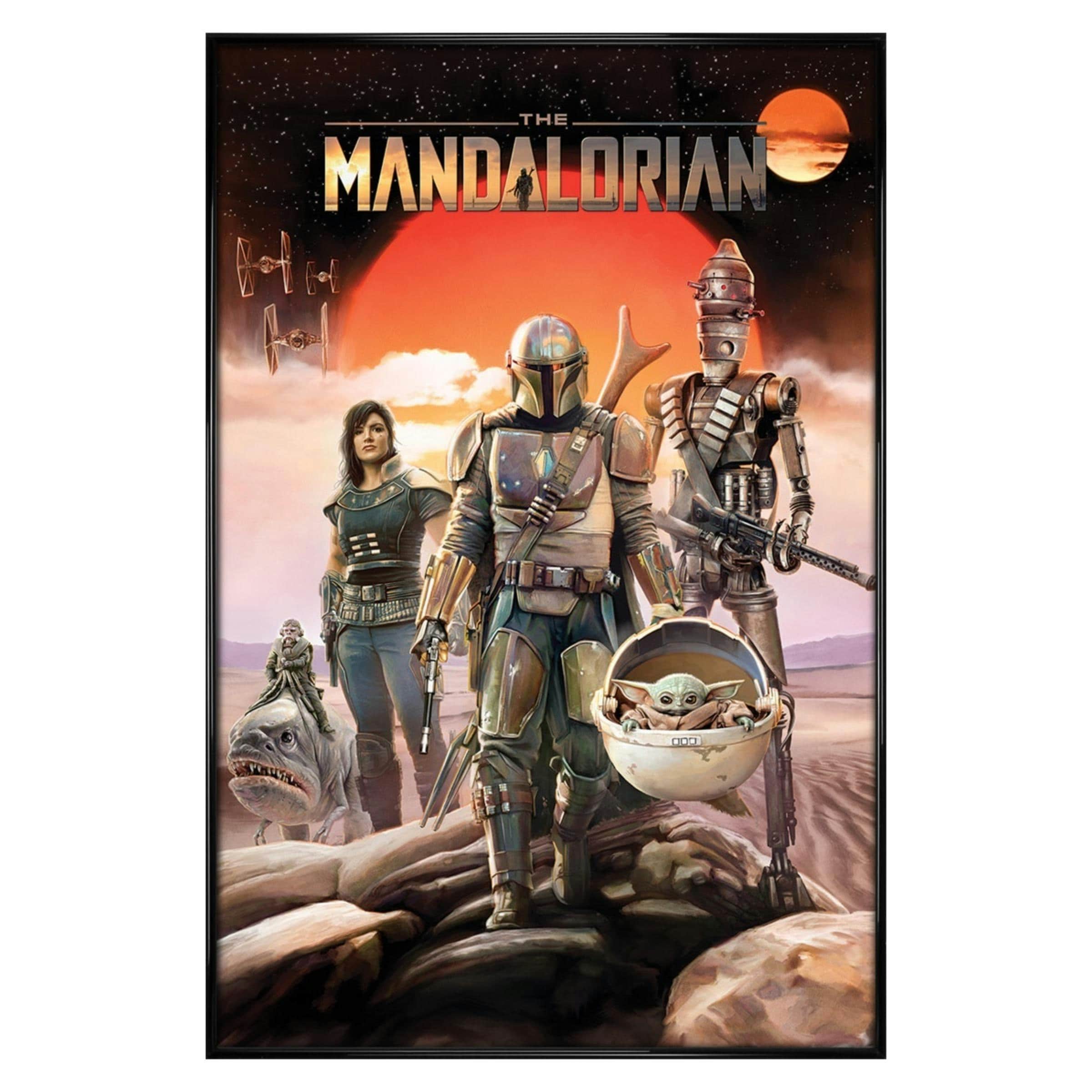 Gloss Black Framed Star Wars: The Mandalorian (Group) Maxi Poster Multi