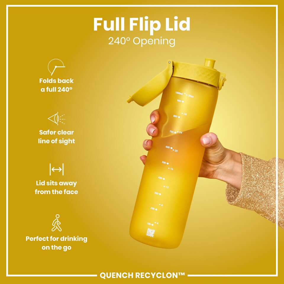 image 1 of Leak Proof 1 Litre Water Bottle, BPA Free, 1000ml (32oz) | Yellow | Yellow | 1L