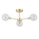 image 1 of Toner - Satin Brass with Clear Glass Globes 3 Light Flush Ceiling Light | Gold | Clear | 1