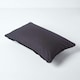image 3 of Homescapes Cotton Plain Black Rectangular Cushion Cover - 30 x 50 cm | Black | Black | 30 x 50 cm