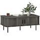 image 9 of HOMCOM Coffee Table with Storage and Sliding Doors for Living Room Brown