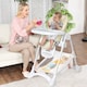 image 3 of COSTWAY Folding Baby High Chair Convertible Dining Chair Portable Highchair-Beige