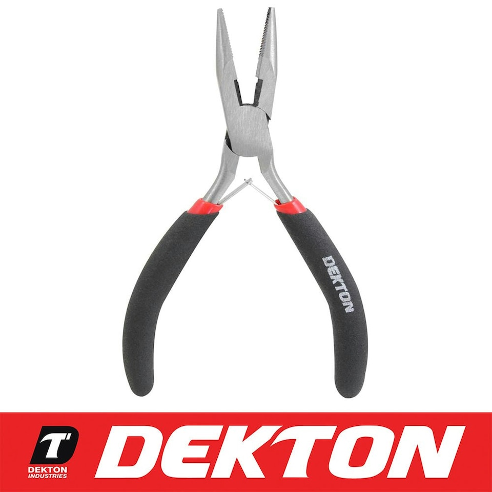 image 1 of Dekton Mini Long Nose Pliers Carbon Steel Anti Slip DIY Tool Workshop Craft