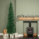 image 2 of 7ft (2.1m) Green Artificial Pencil Christmas Tree With Green Metal Stand and 401 Tips