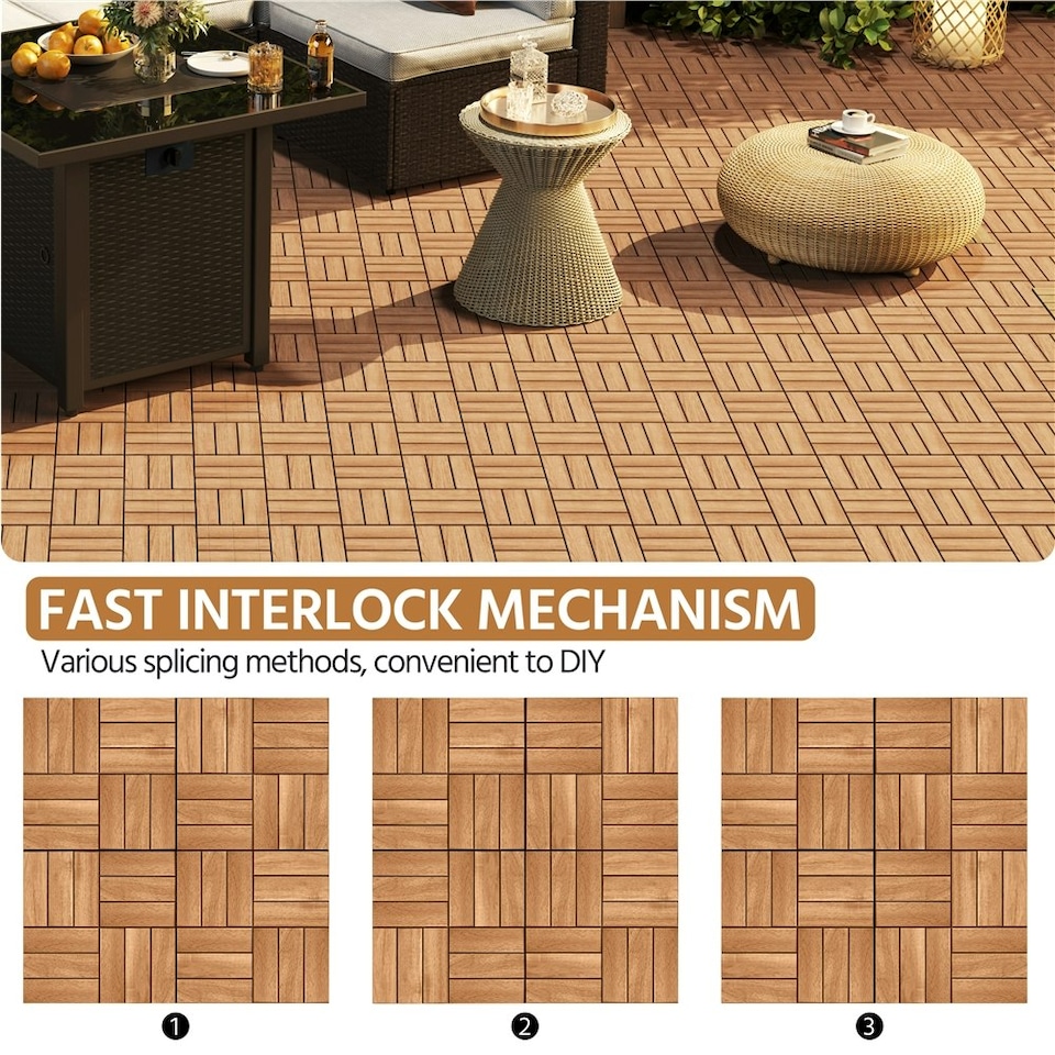 image 1 of Yaheetech Pack of 27 Interlocking Deck Tiles
