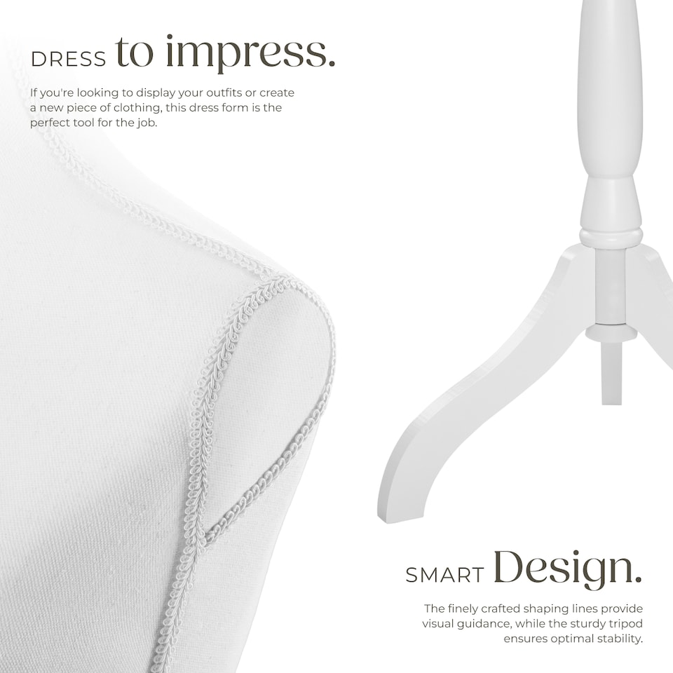 image 1 of Tailors Dummy - female mannequin torso with wooden stand | White | white | Female | 1