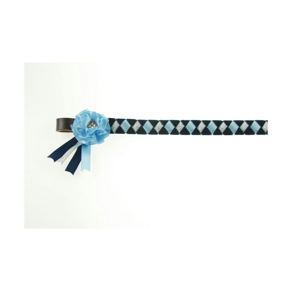image 1 of ShowQuest Skipton Brow Band - Navy/Pale Blue/Silver - Cob