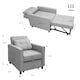 image 9 of Alivio 3 in 1 Convertible Sofa Bed with Adjustable Backrest and Pull Out Sleeper (Light Grey)