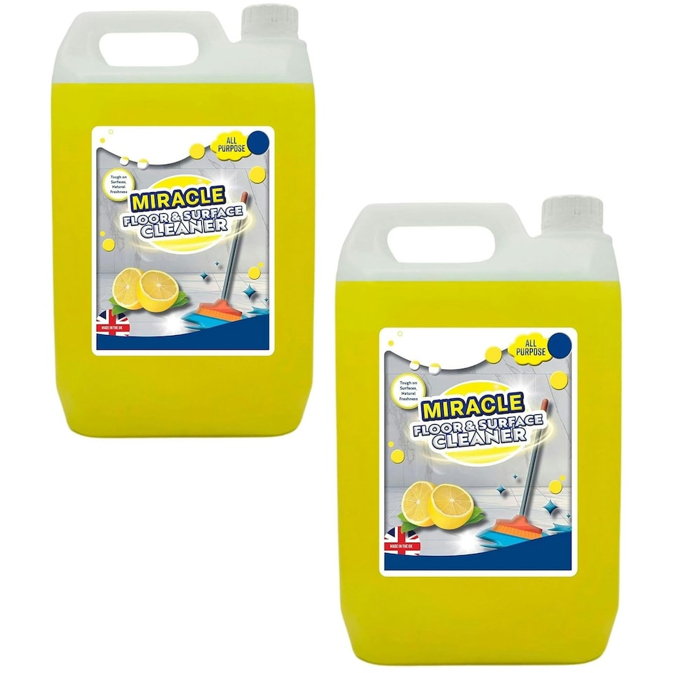 image 1 of 4 x 2.5 Litre Concentrated Lemon Floor Cleaner Ideal For All Surfaces