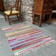 image 3 of SHANTI Shabby Chic Rag Rug Flat Weave Design - L240 x W360 - Multicolour Multi