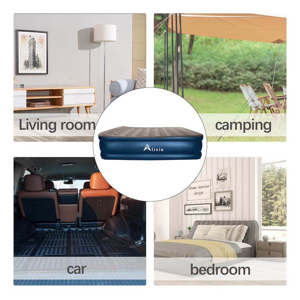image 1 of Alivio Inflatable Airbed Mattress with Built-in Electric Pump - Air Mattress (Double)
