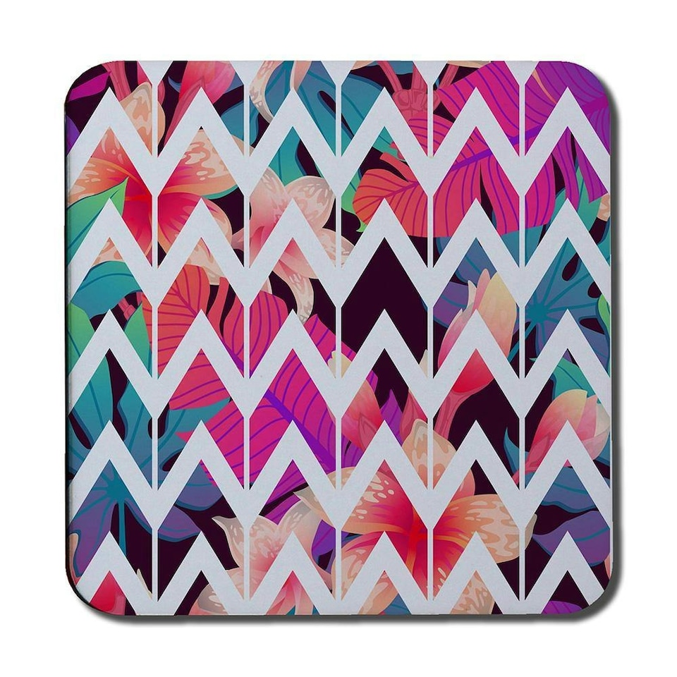 image 1 of Tropical Geometric Zig Zags (Coaster)