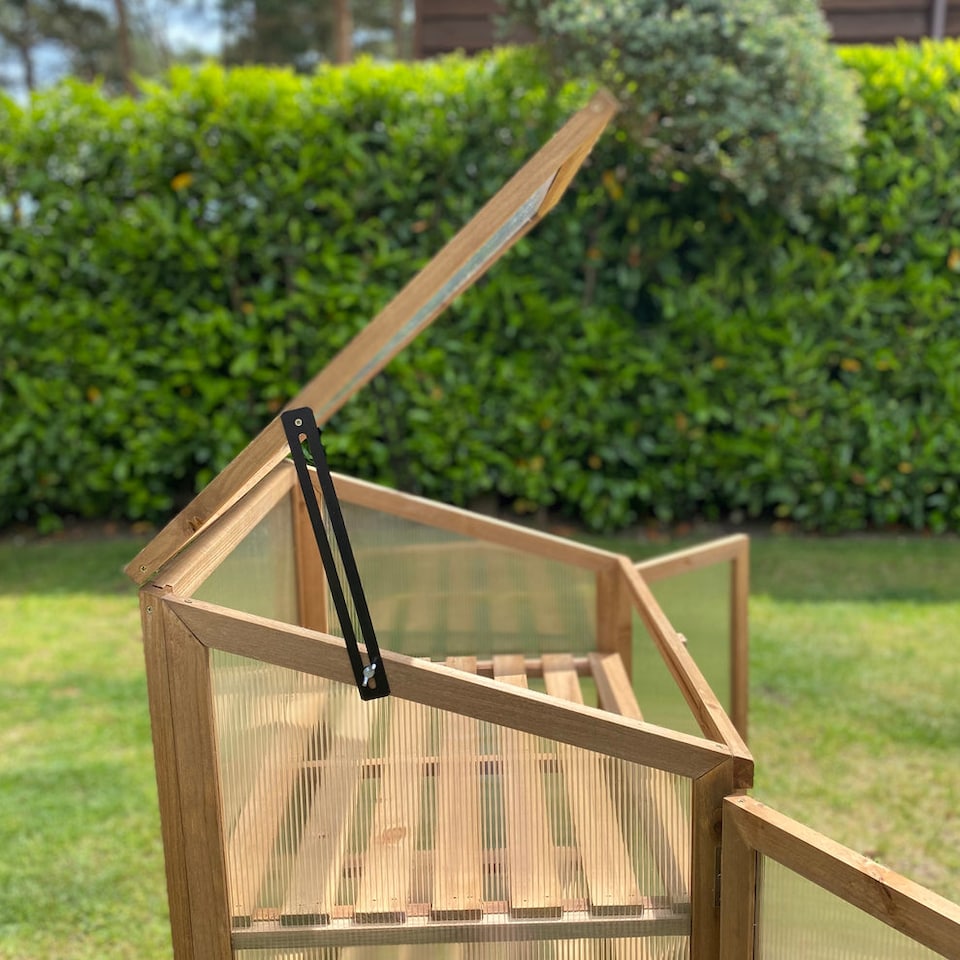 image 1 of Wooden Framed Polycarbonate Growhouse Mini Greenhouse