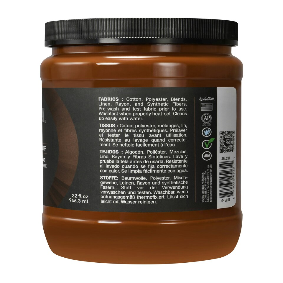 image 1 of Speedball Flex Screen Printing Fabric Ink, Cocoa Bean, 32oz