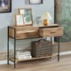 image 1 of Industrial Console Table With 2 Drawers & Storage Shelf Brown
