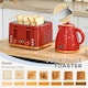image 4 of HOMCOM Kettle and Toaster Sets, 3000W 1.7L Rapid Boil Kettle & 4 Slice Toaster with 7 Browning Controls, Defrost, Reheat and Crumb Tray, UK Otter thermostat, Red