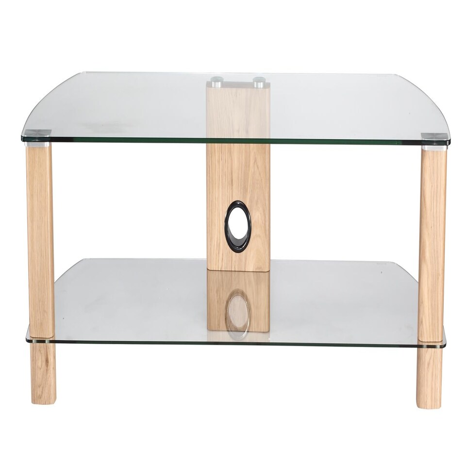 image 1 of Century TV-Stand Light Oak/Glass ADCE1200-LO Brown | Light Oak with clear glass