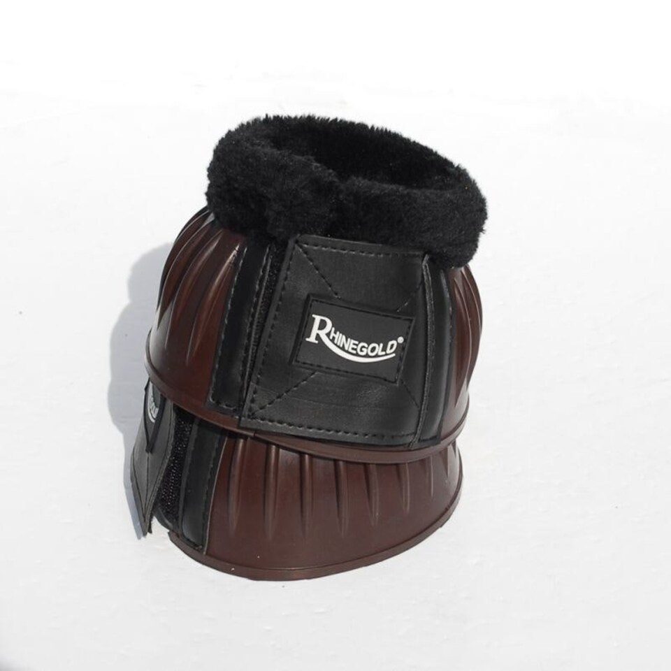 image 1 of Rhinegold Fleece Trim Overreach Boot | Black | Colour: Black/Black
Size: X-Large