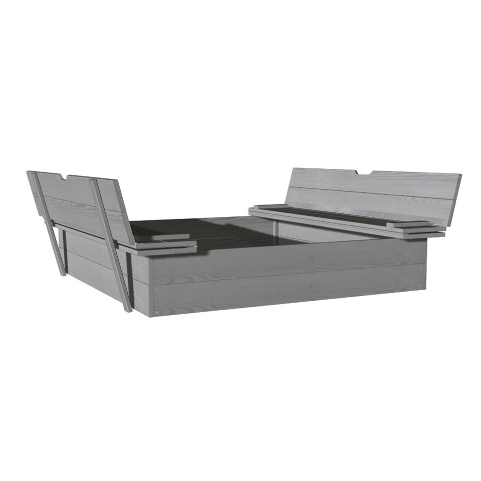 image 1 of Sandpit with Folding Benches 120 x 120cm