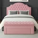 image 3 of 150cm Duke Ottoman Storage Box -Upholstered Blanket Box - Pink Plush Velvet Multifunctional Storage Box