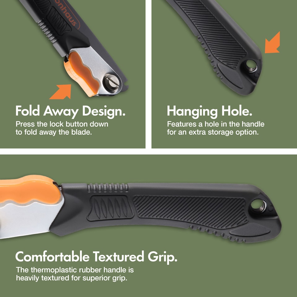 image 1 of VonHaus Folding Pruning Saw with 3 Blades