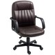 image 1 of HOMCOM PU Leather Office Chair Swivel Home Computer Desk Chair, Dark Brown