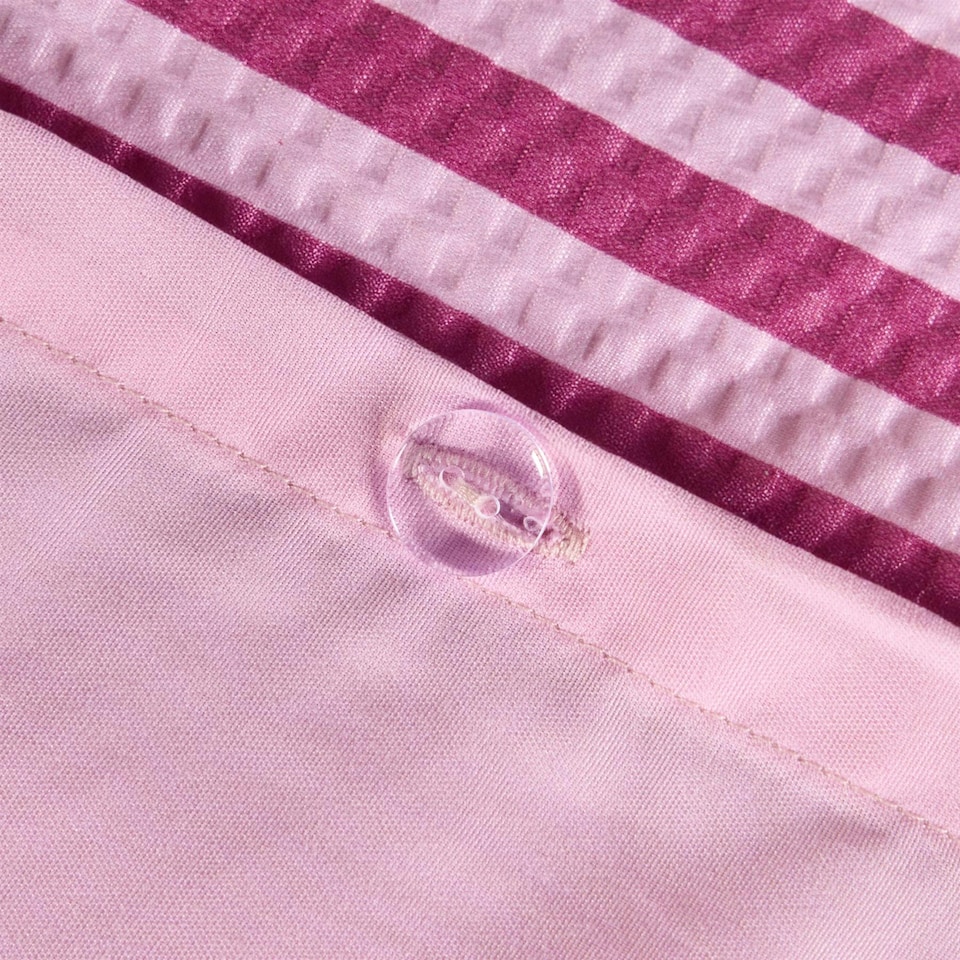 image 1 of OHS Stripe Embossed Soft Cosy Plush Plump Duvet Cover and Pillowcase Bedding Set Pink | Blush Pink | Single