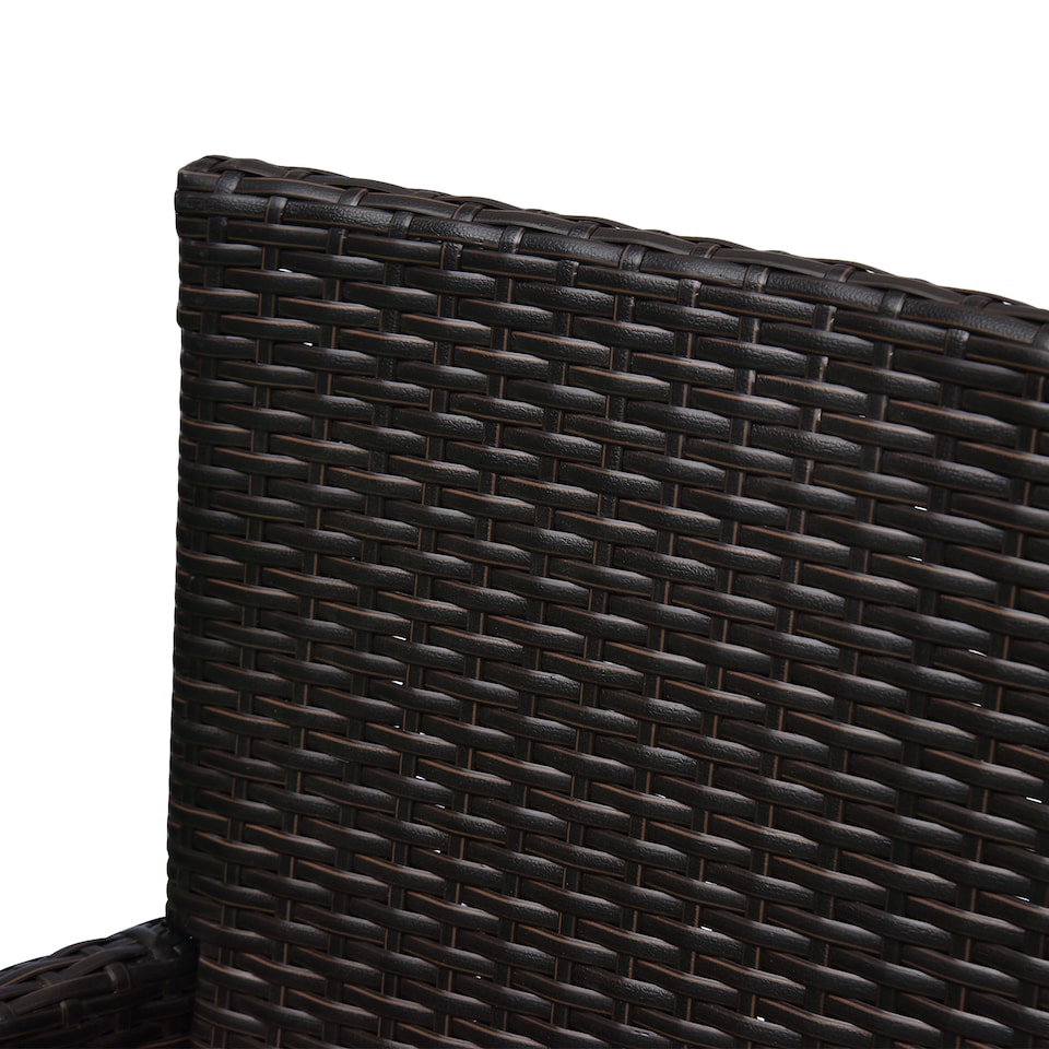 image 1 of Outsunny 2 Pieces Outdoor PE Rattan Dining Chairs Set with Cushion, Garden Armchair with Armrests, High Backrest, Metal Frame Patio Wicker Furniture, Coffee