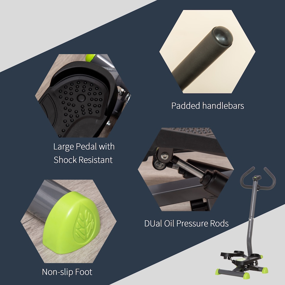 image 1 of HOMCOM Twister Stepper Step Machine with LCD Screen - Grey